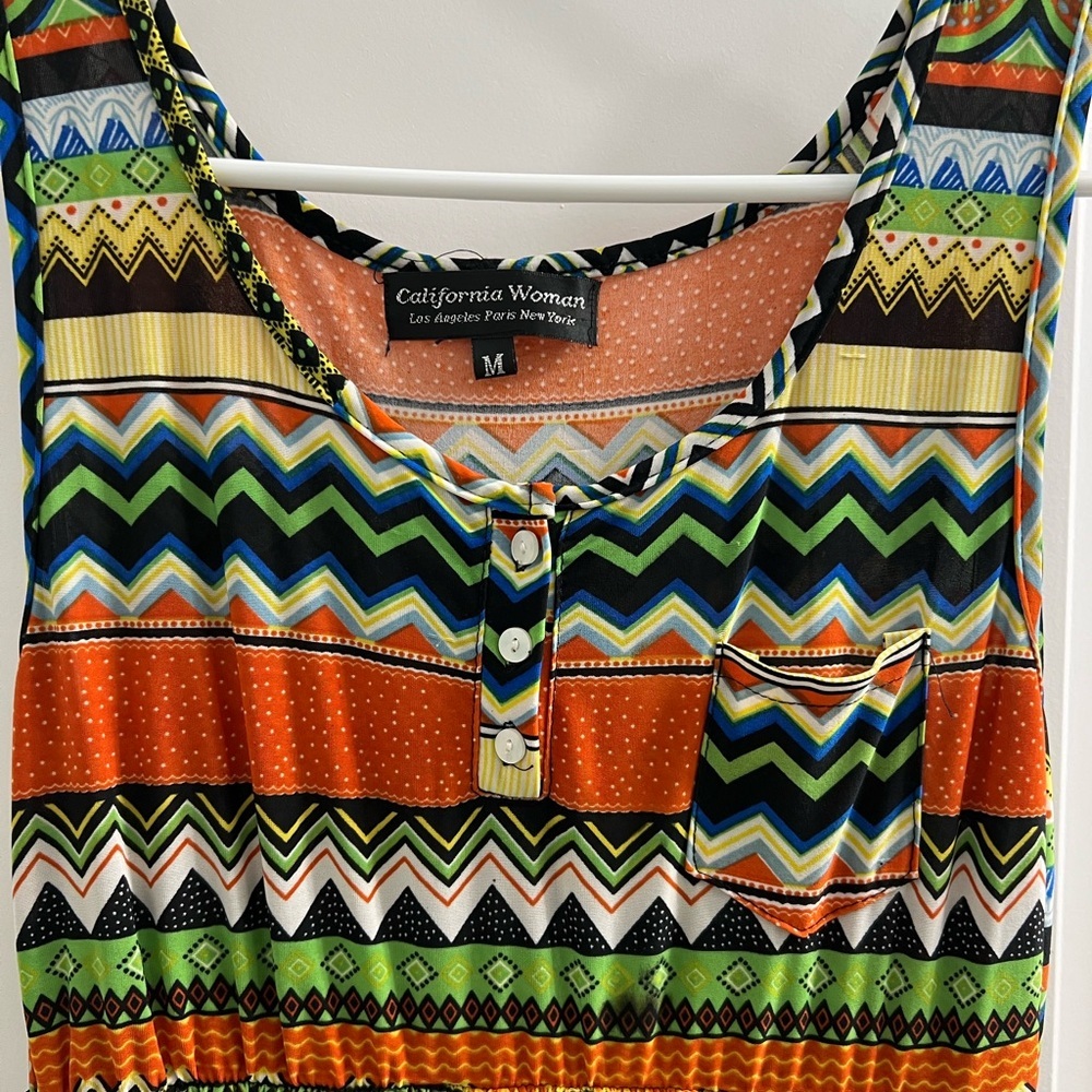 California Woman Maxi Dress Aztec size M - Picture 4 of 7